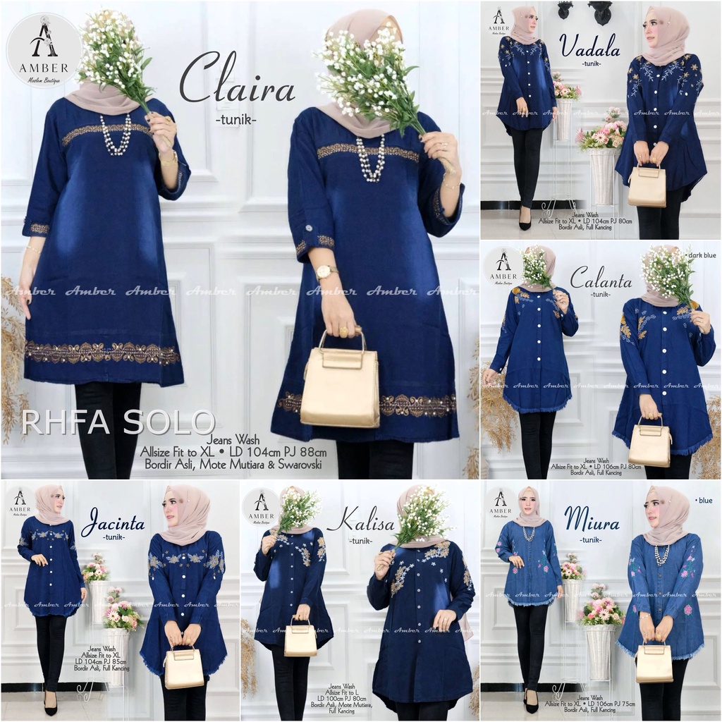 TUNIK JEANS / 15.7 / ROVY BETSY SERRA VELIKA / ALLSIZE / KEMEJA / BLOUSE / ALLSIZE JUMBO / FIT TO XLAMBER