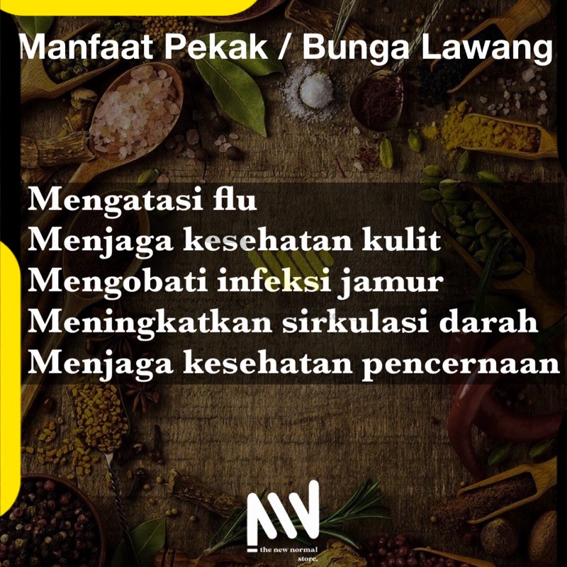 PEKAK BUNGA LAWANG ORIGINAL 100gr / STAR ANISE PREMIUM QUALITY / KEMBANG LAWANG BUMBU DAPUR REMPAH