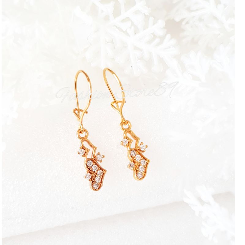 Anting Jurai Varian Love. Perhiasan Berkualitas Tinggi Lapis Emas 18k Yaxiya Impor Bestquality bestseller anting Love