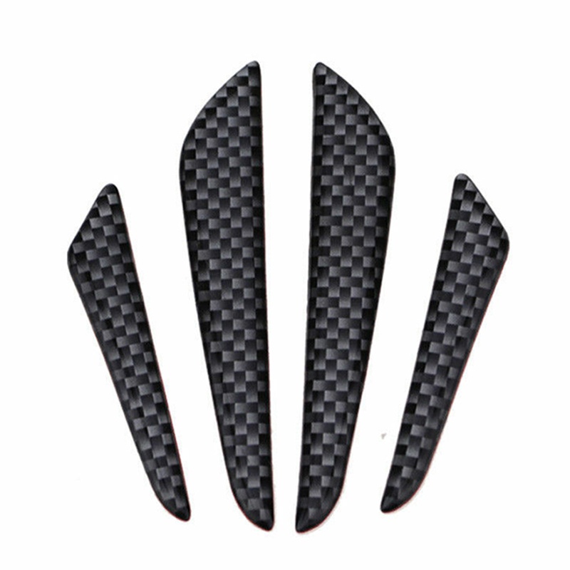 (LUCKID) 4pcs Strip Pelindung Ujung Pintu Mobil Anti Tabrakan Bahan Carbon Fiber