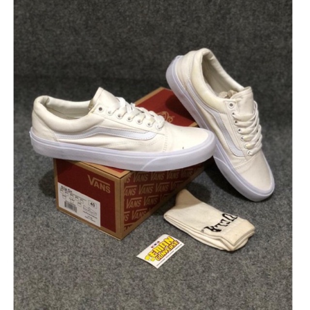 SEPATU V4NSS OLD SKOOL FULL WHITE/OLD SCHOOL PUTIH POLOS