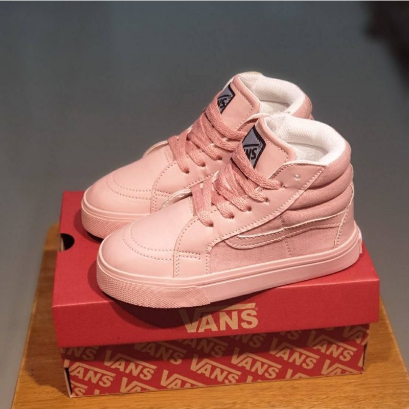 SEPATU ANAK PEREMPUAN VANS SK8HI VELCRO DAN TALI / SEPATU FASHION BABY BERKUALITAS TERMURAH UNTUK PEREMPUAN