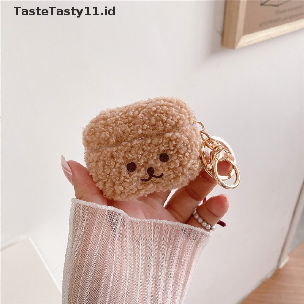 【TasteTasty】 Cute Fluffy Bear Earphone Case For Apple Airpods 1 2 Pro Cover Fashion Lovely .