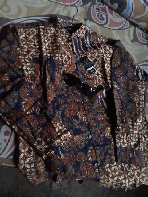 M231 Kemeja Pria Batik Panjang Coklat 1265a