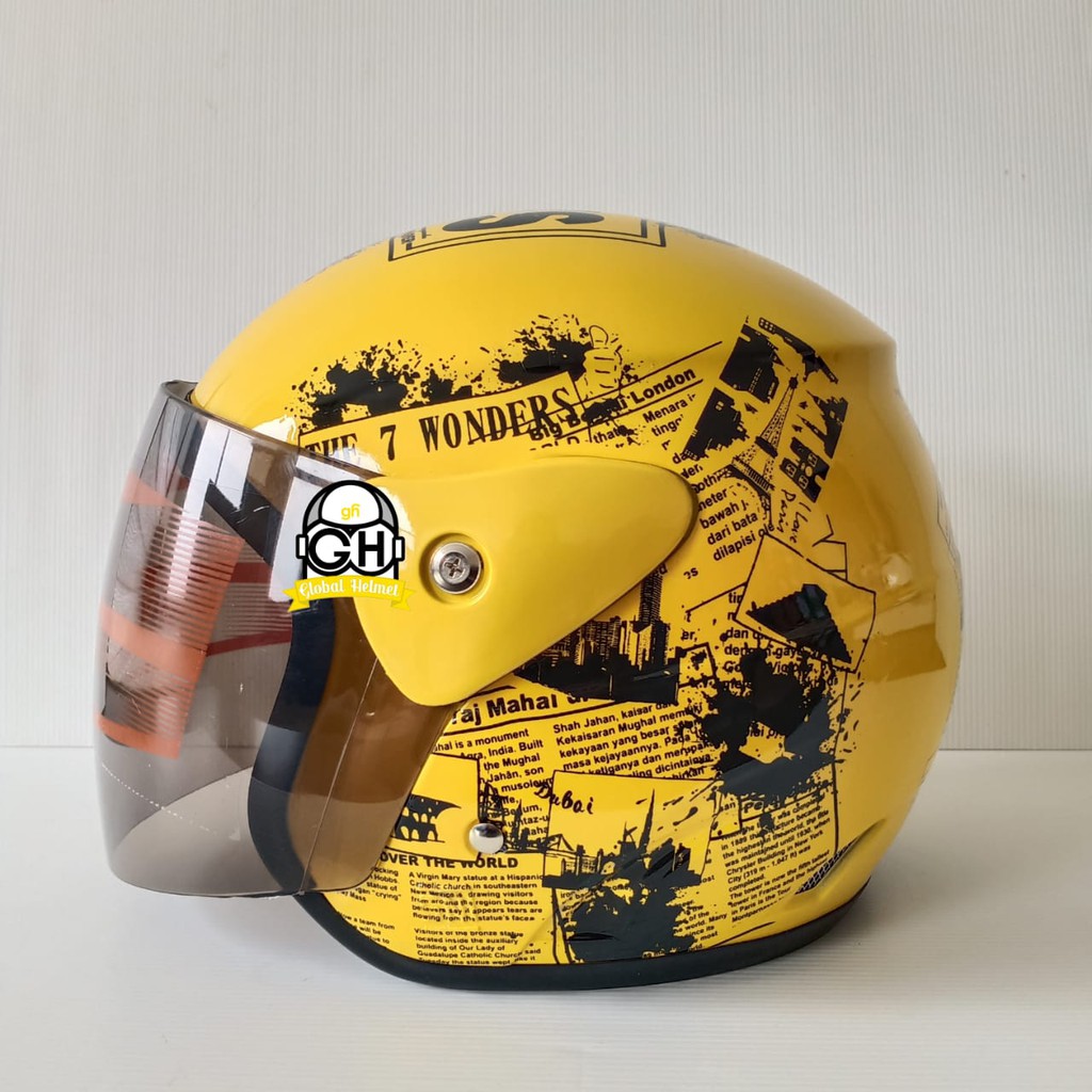 HELM EVOLUTION NEWS YELLOW HALF FACE MODEL GM EVO