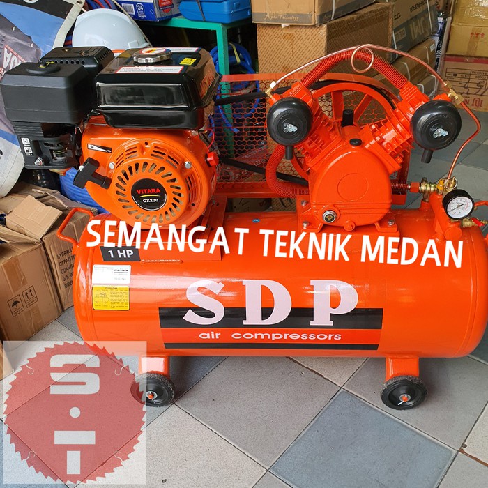 CUCI GUDANG    1HP KOMPRESSOR KOMPRESOR UDARA ANGIN TANGKI 1 HP + BENSIN VITARA SDP