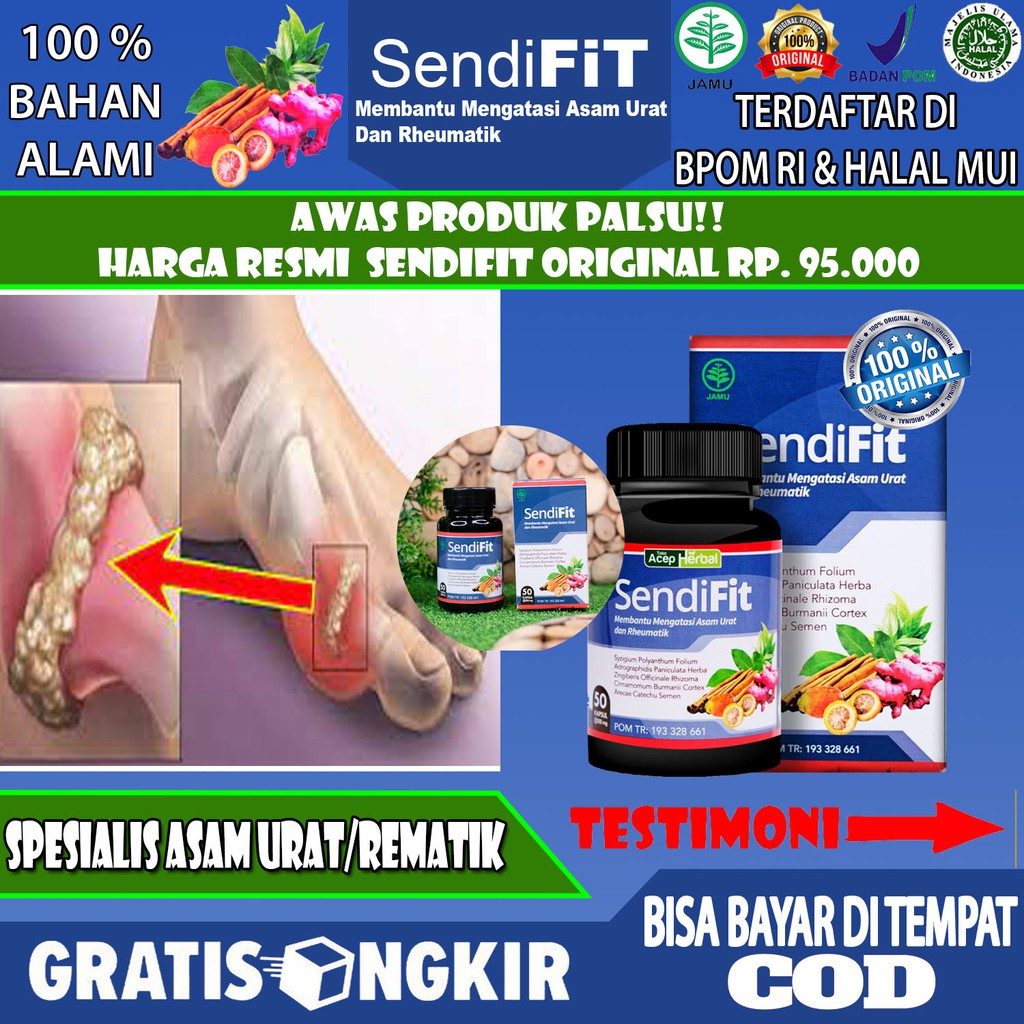 SendiFIT Original Spesialis Obat Asam Urat dan Reumatik Syaraf Kejepit Nyeri Pinggang Viostin DS