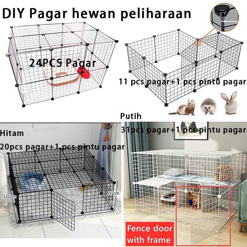 Kandang Hewan Peliharaan / Kandang Anjing / Kandang Kucing / Kandang Hamster Burung Pagar Besi DIY-1