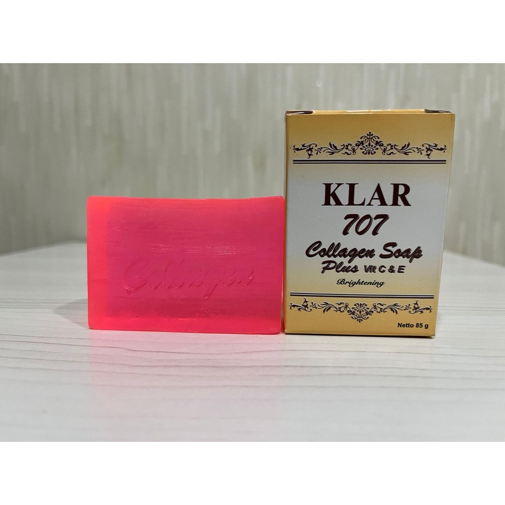 Sabun Collagen KLAR 707 Collagen Soap Original Vit C &amp; E BPOM Sabun Kolagen Muka Glowing Memutihkan Wajah