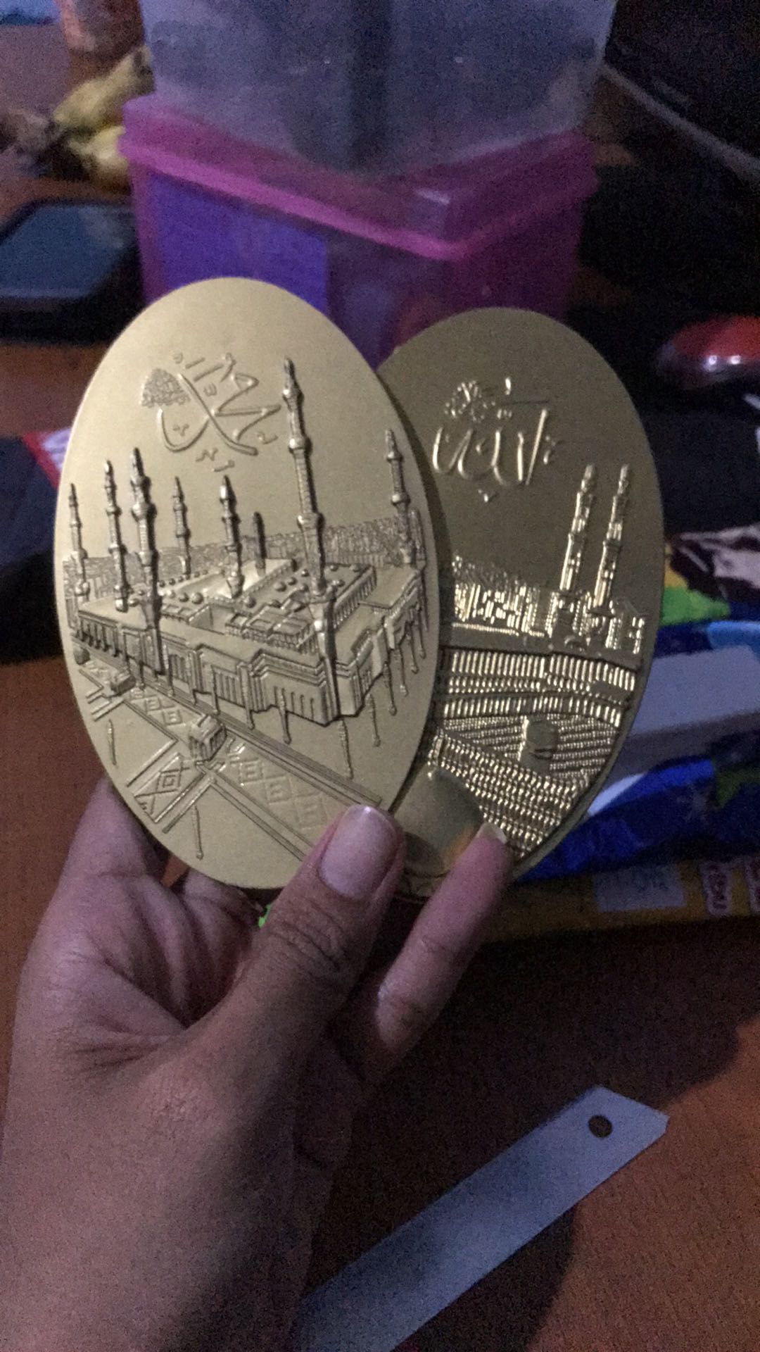 Souvenir/aksesoris Tempel Untuk Mahar Masjidil Haram Dan Masjid Nabawi 8x12.5 Cm