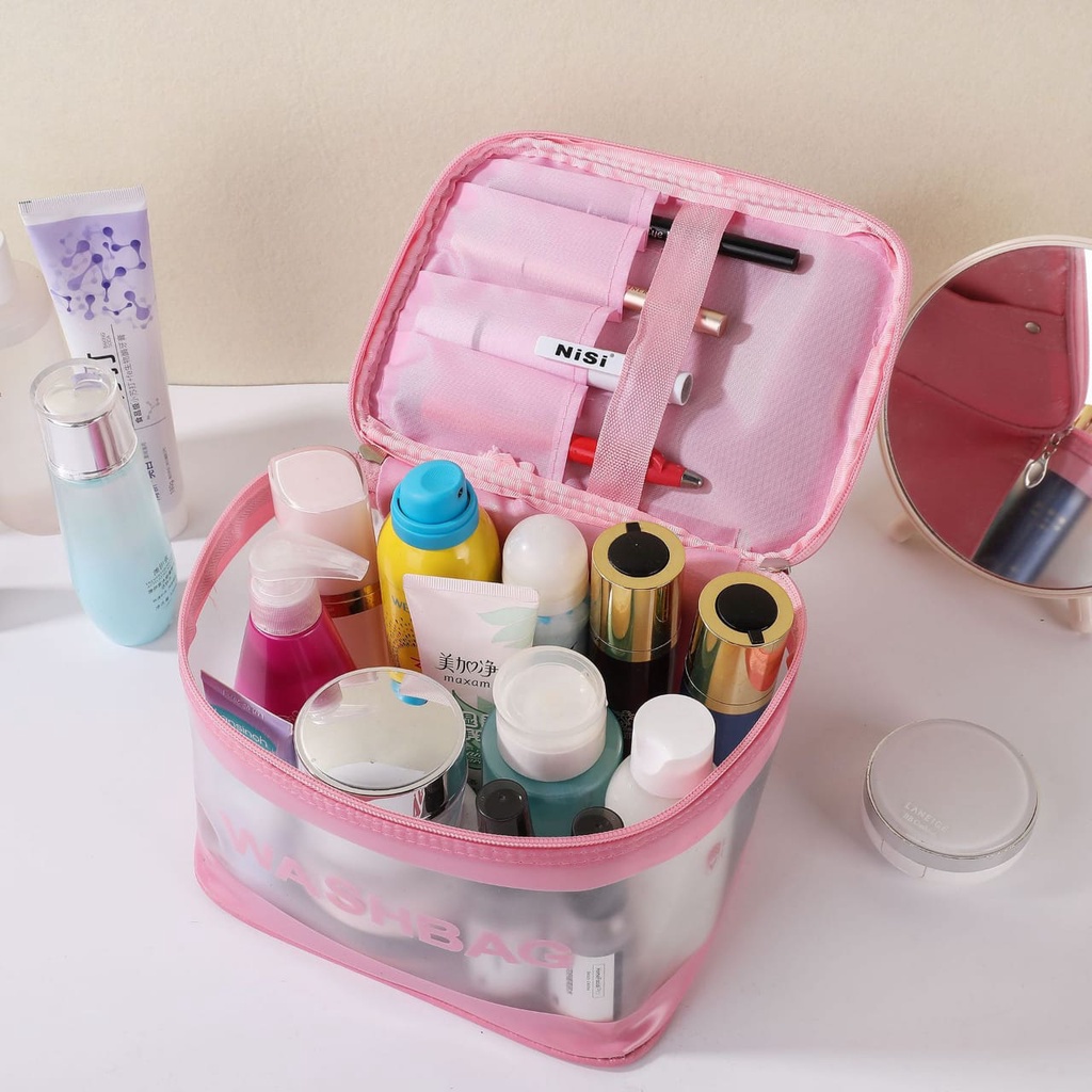 TIKTOK - D6087 Cosmetic Bag Organizer / Tas Make Up Wanita / Tas Kosmetik Washbag T5154 / Tas Alat MakeUp