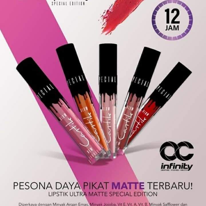 LIPSTIK LIPMATTE CANTIK OURCITRUS BOOMING,TAHAN 12 JAM ANTI LUNTUR