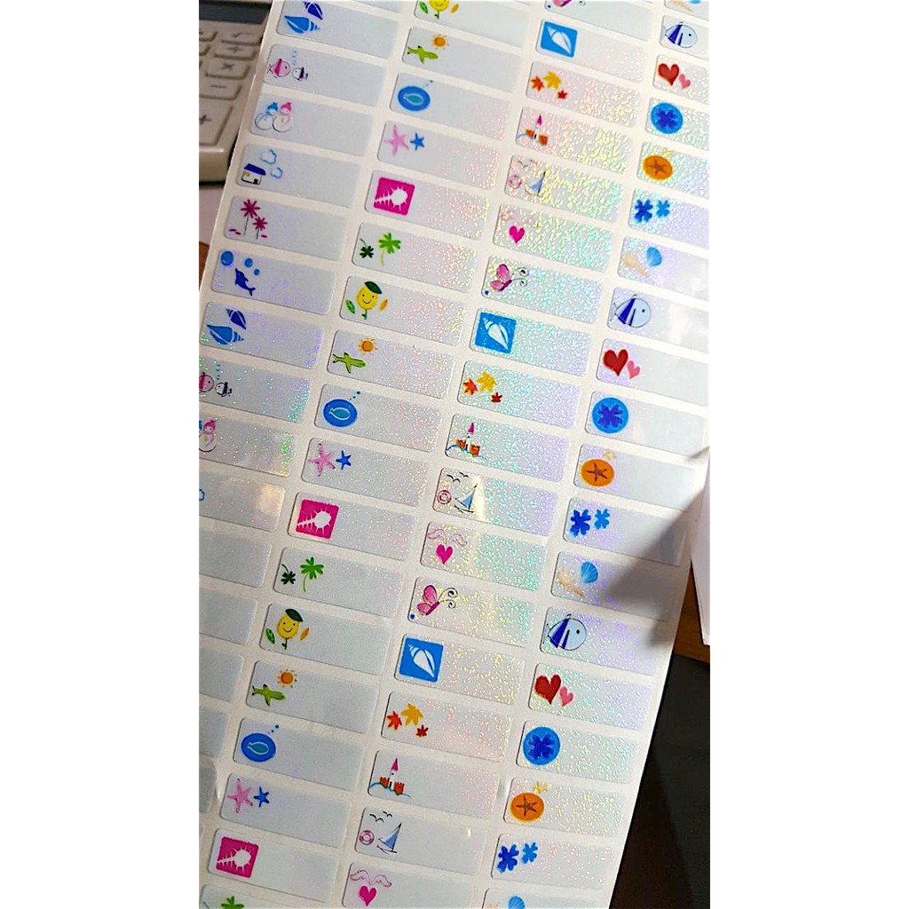 

Label nama stiker waterproof premium Symbols glitter Ori