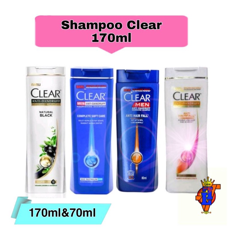 Clear Men shampoo all varian 70ml / 170ml /340ml