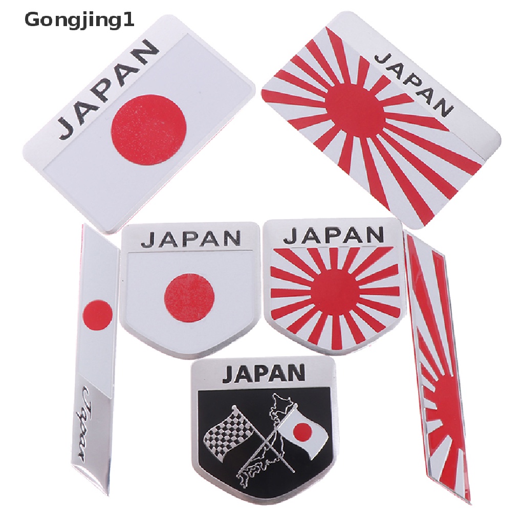 Gongjing1 1Pc Stiker emblem logo Bendera Jepang Bahan alloy Untuk Dekorasi Mobilmotor