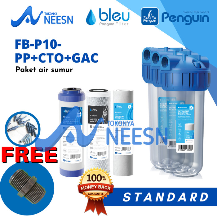 Paket Filter Air penguin FB 10&quot; STD PP + CTO + GAC