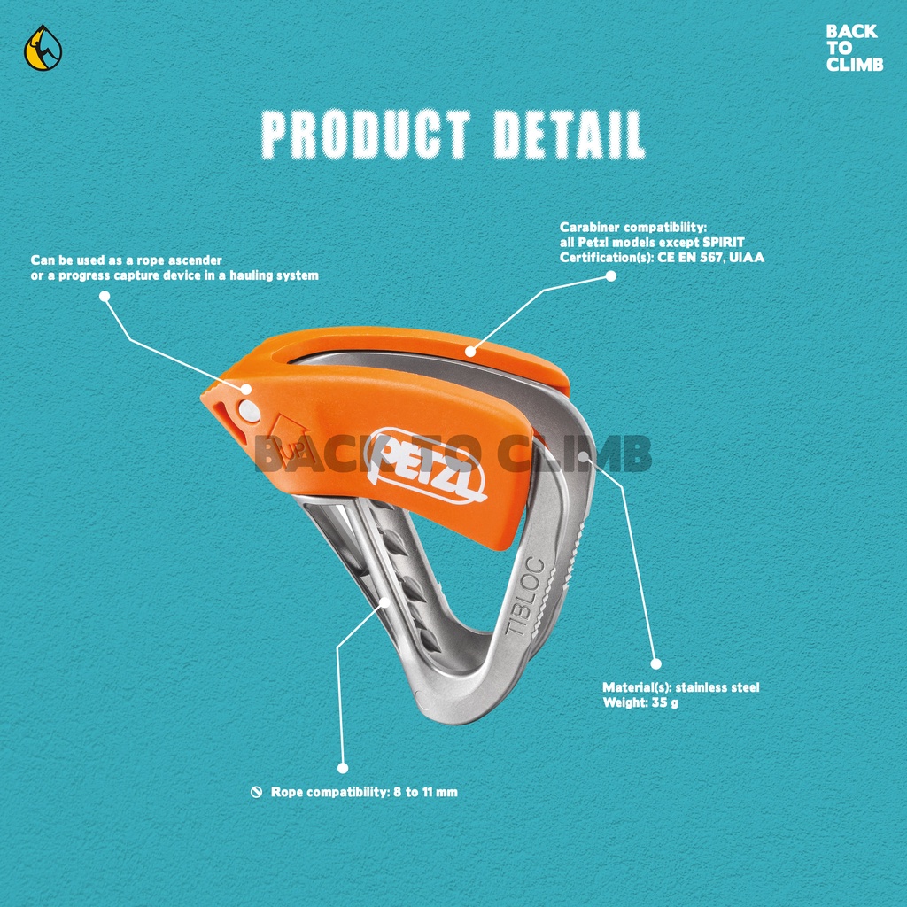 Petzl Tibloc Ascender safety rescue work