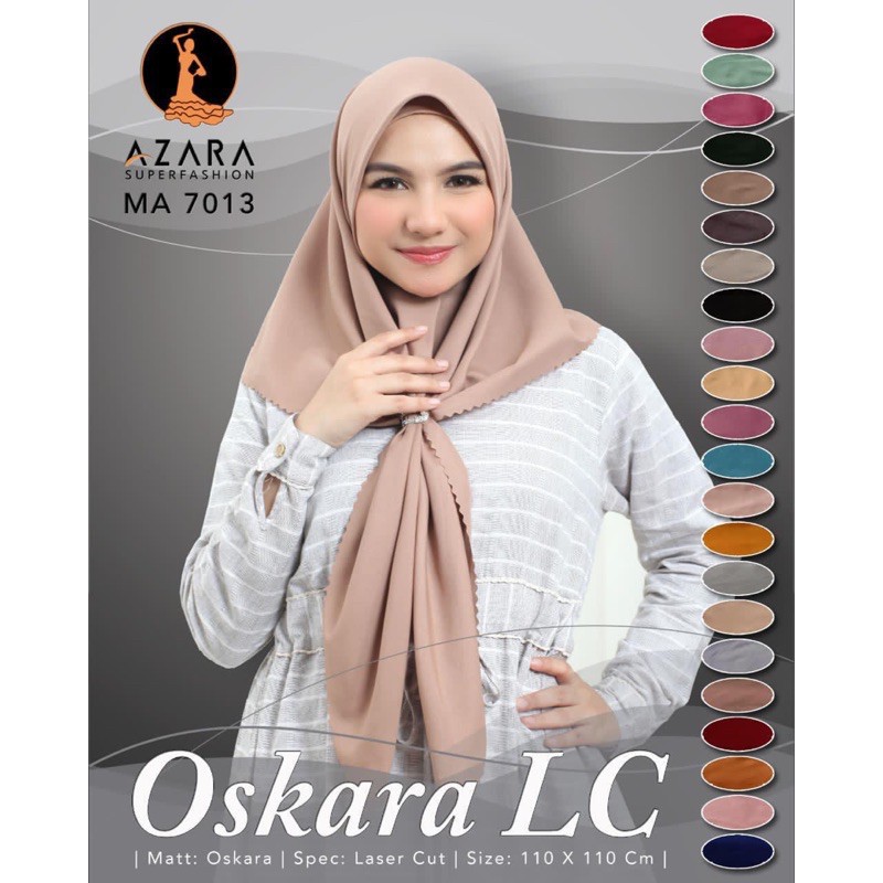 HIJAB SEGIEMPAT POLOS VOAL OSKARA LC 40+ WARNA