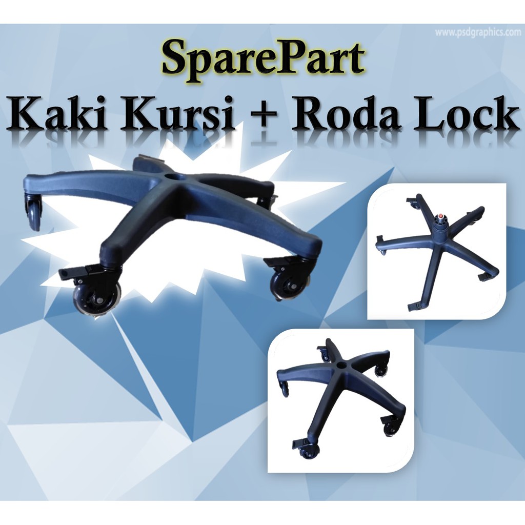 Terlaris Paket Kaki Kursi + Roda Lock, Gaming, Kantor, Costume, Paling Murah Dibekasi