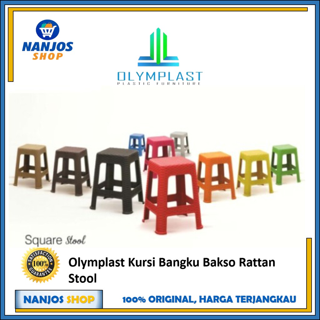 [FREE ONGKIR &amp; BISA COD] Olymplast - Kursi Bangku Bakso Baso Plastik Rotan Anyaman Rattan Stool