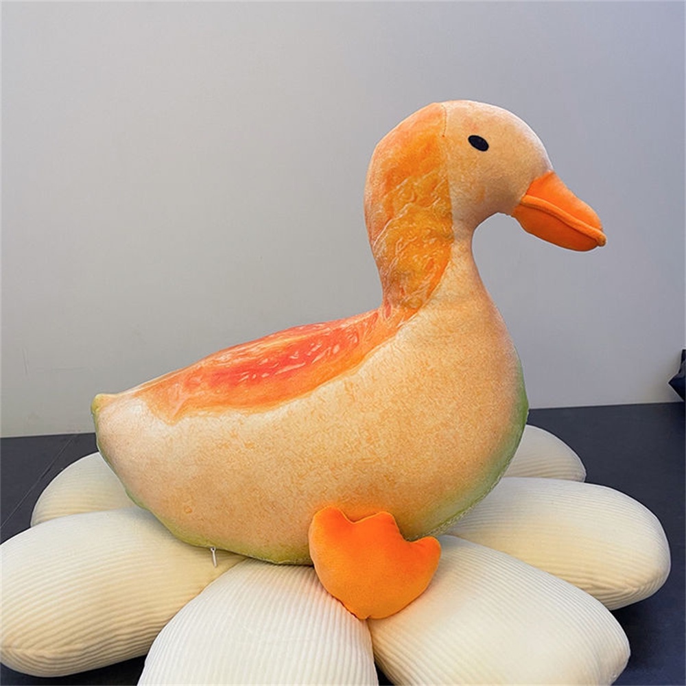 Mainan Boneka Bantal Bentuk Buah Melon Semangka Cantaloupe Duck Bahan Plush Untuk Kamar Anak