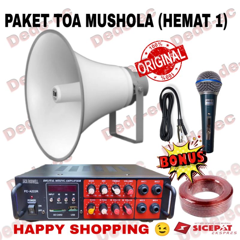 Paket Speaker Toa Mushola speaker corong toa 5025B set amplifier