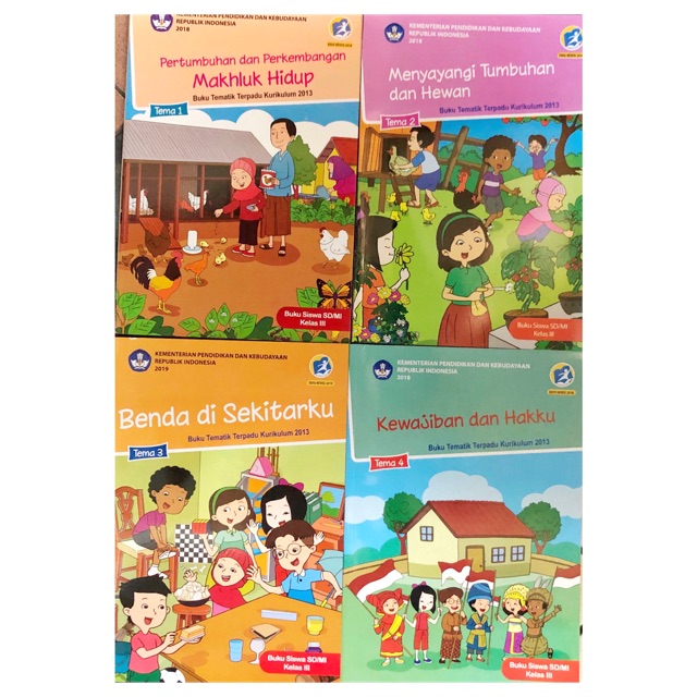 Buku Tematik SD kelas 3 semester 1 ( tema 1 , 2 , 3 , 4 )