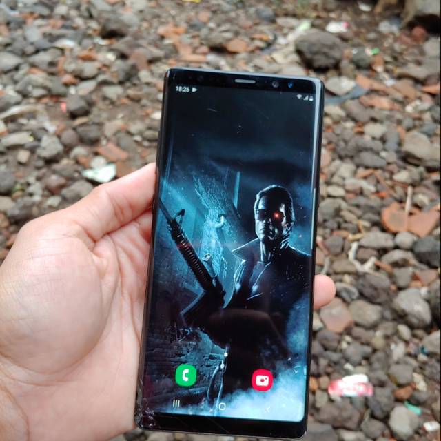 Samsung Galaxy Note 8 dual black minus retak layar