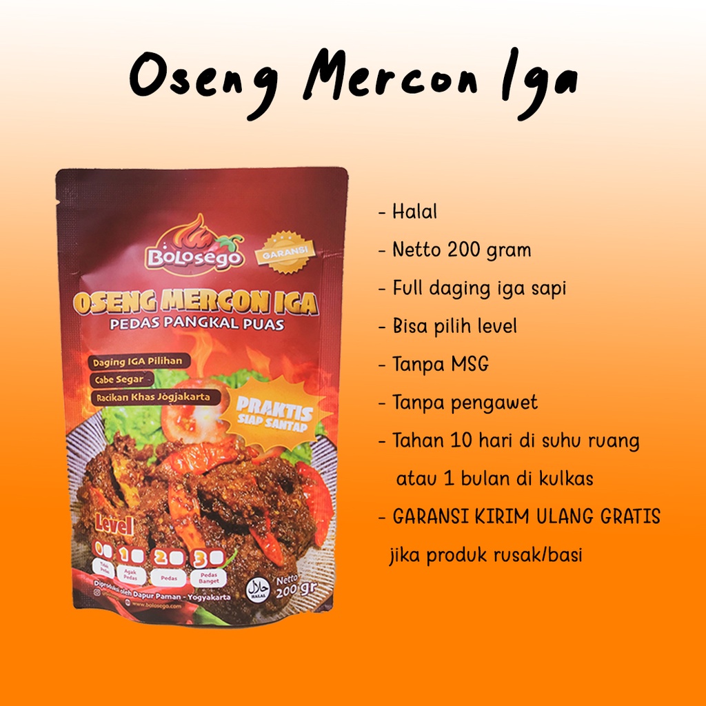

TERMURAH! BOLOSEGO Oseng Mercon Daging Iga Sapi