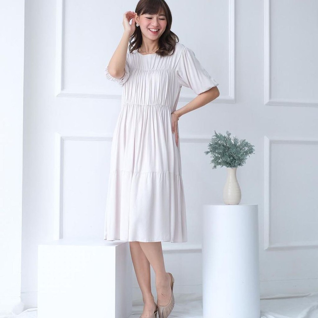 Janice Dress - Dress wanita kekinian, Dress kasual, lembut dan nyaman