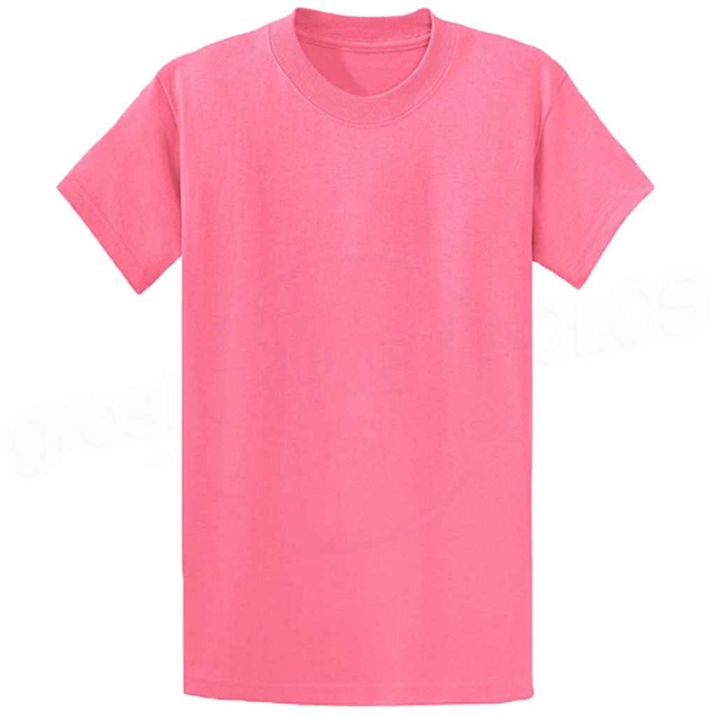  Kaos  Polos  O Neck Lengan Pendek Unisex Pink  Shopee 