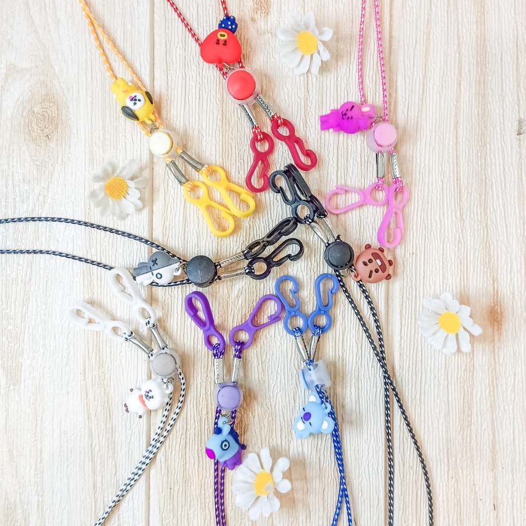 Strap Mask / Tali Masker Rantai Kpop BT21 Hijab Masker Kalung Masker Lucu Karakter