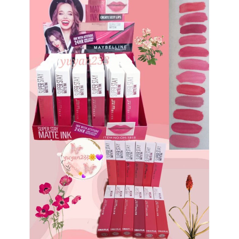 PROMO PER12PCS!!!LIP GLOSS SUPER STAY MATTE INK MAYBELLINE