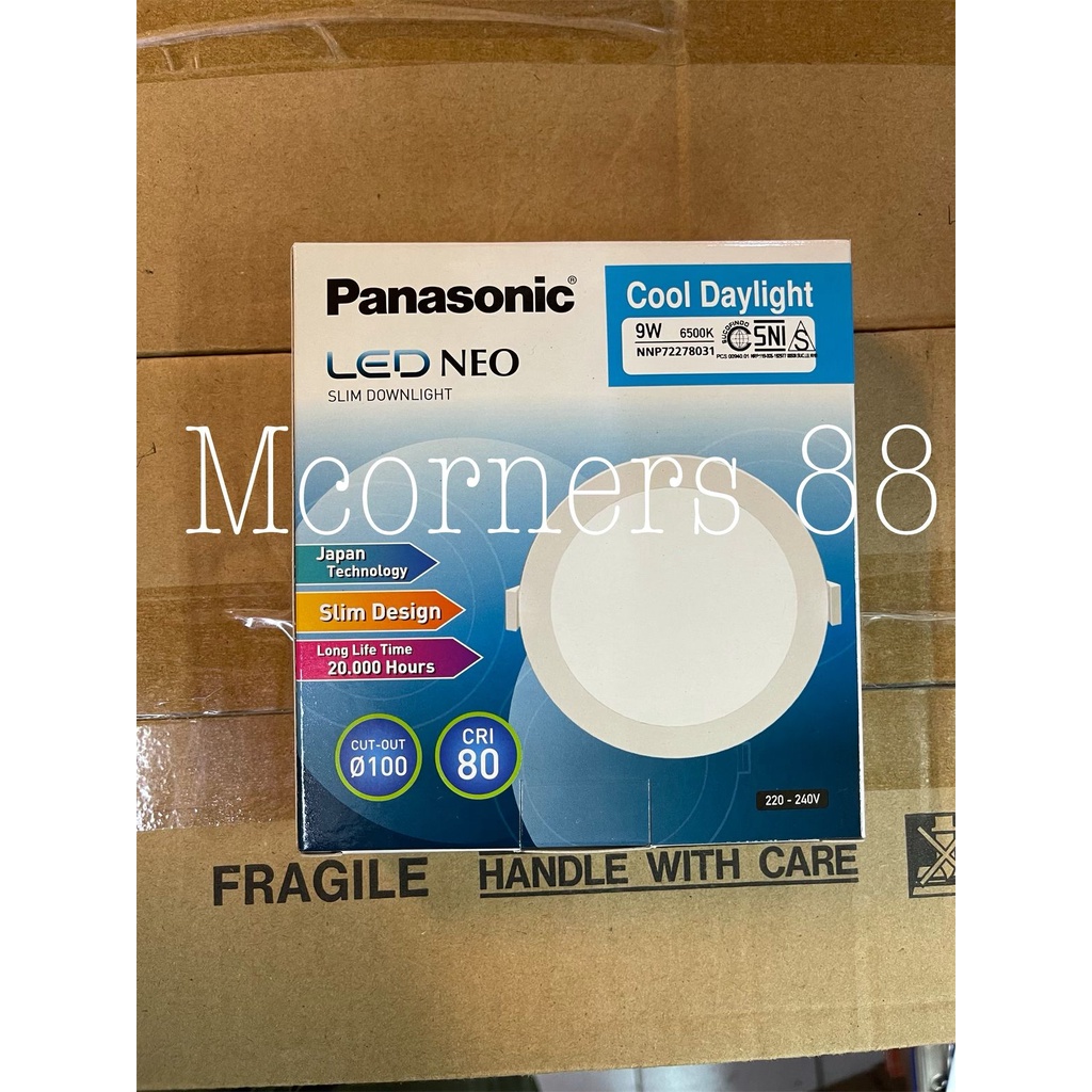 Panasonic Downlight LED NEO SLIM Inbow 9 Watt Bulat Putih / Kuning / Natural