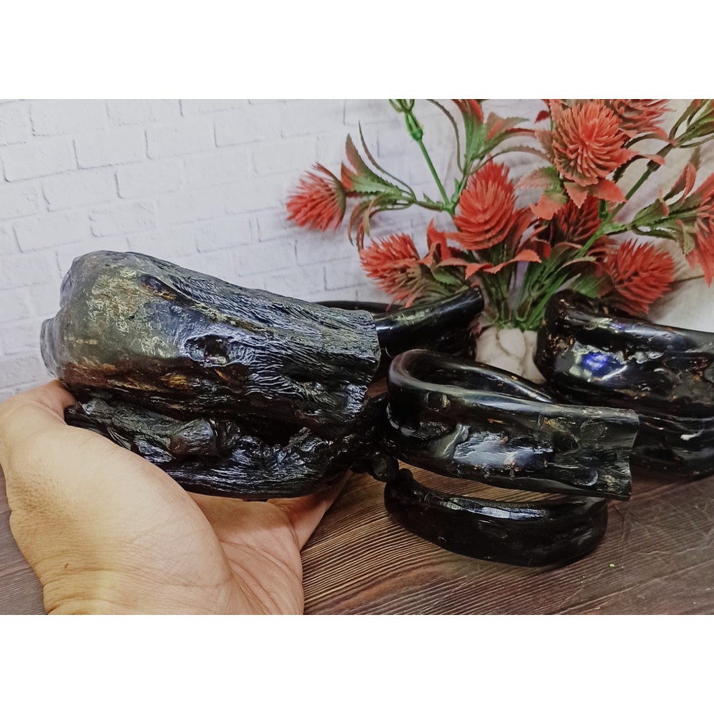 Gelang Akar Bahar Merah Asli Natural Body Hitam Jumbo