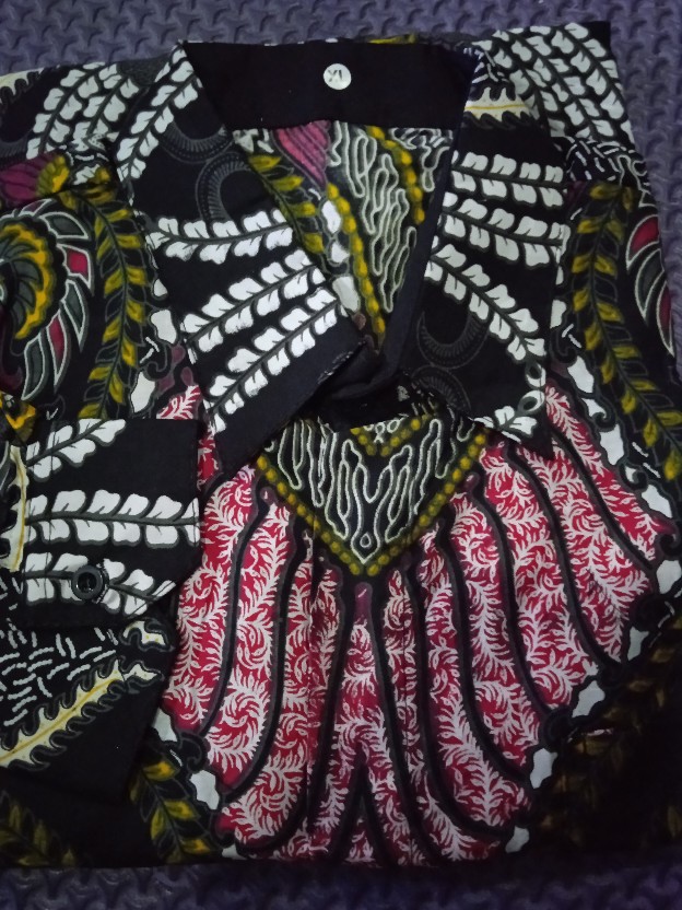 Aghistna Batik - Sania Ruffle Batik Couple Ori Ndoro Jowi / Gamis Batik Couple Murah