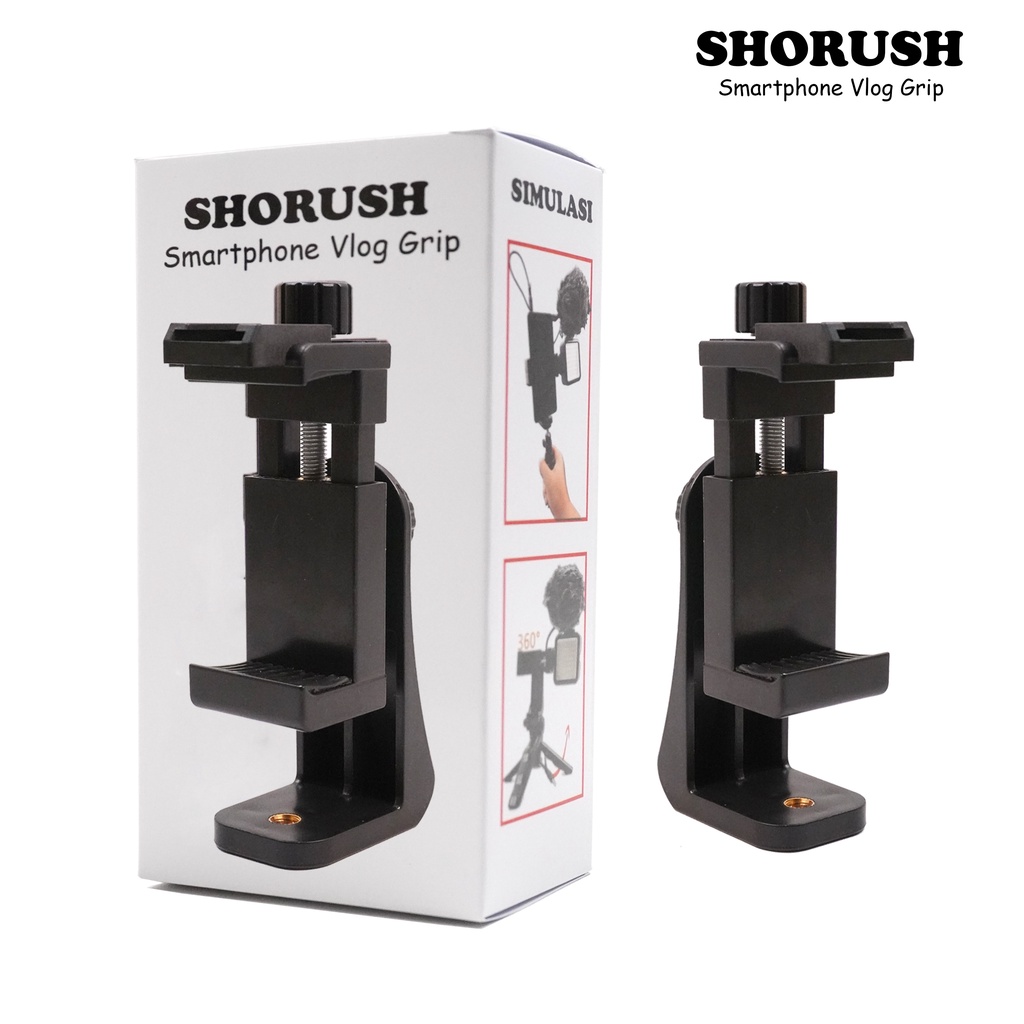 Shorush Holder U 360 VLog Mount With Cold Shoe Smartphone HP Tripod Vlogging