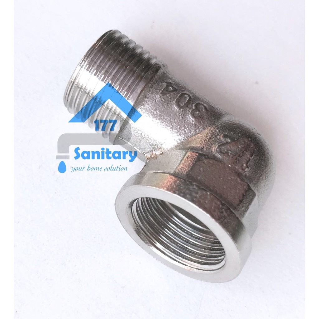 Knie LD Stainless 304 Ukuran 05 Inch E12 - Sambungan elbow Nepel Pipa Drat  Kni Knif L spare part fitting keni knee kene/X21