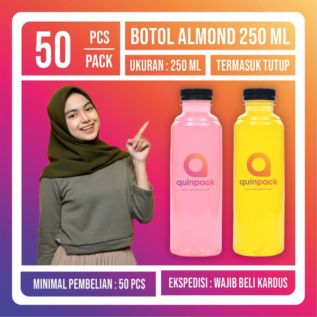 Botol Plastik Almond 250 ML - Botol Almond 250ML - Kale Cantik Pir 250ml