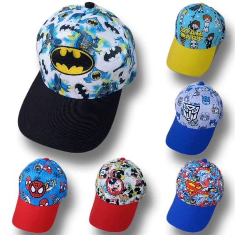 Topi Anak Laki Laki Superhero Spiderman batman /Avengers/ Topi Anak Perempuan 3-8 tahun