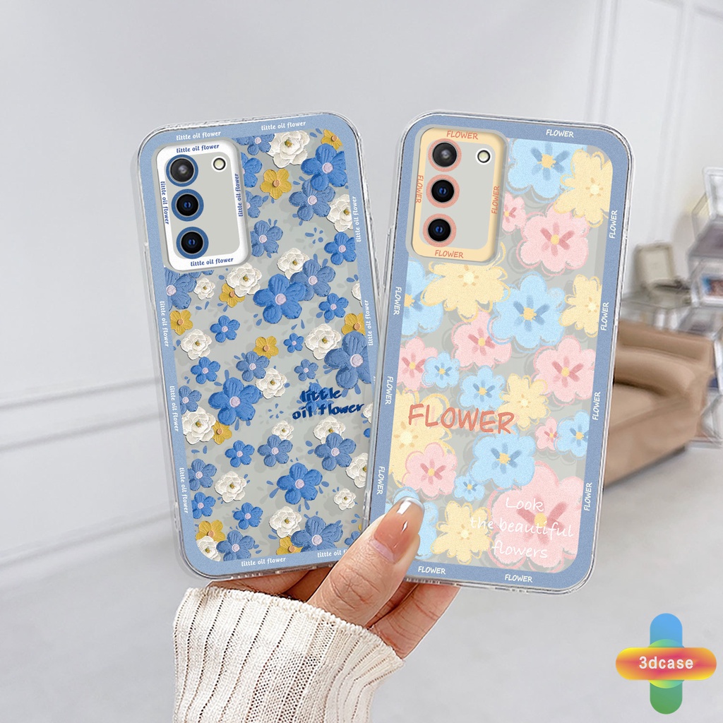 Casing Soft TPU Case Samsung A32 A52 A12 A03 A51 A03S A13 A23 A10S A50 A20S J7 Prime A02S A20 A50S A10 A30S A52S A30 M12 M01S A125 F12 M10S M40S A515F A207F M02S A025 F02S 11 12 13  7 8 6 Plus Shockproof little oil flower Camera Lens Protection Phone Case