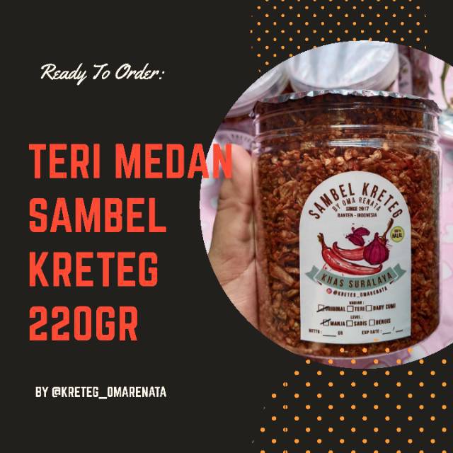 

Sambel Kering Bawang Pedas by Oma Renata Varian Teri Medan 220gr