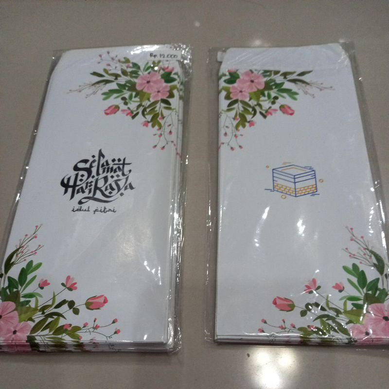 

amplop lebaran bunga putih 1 pak isi 10pcs double tape request