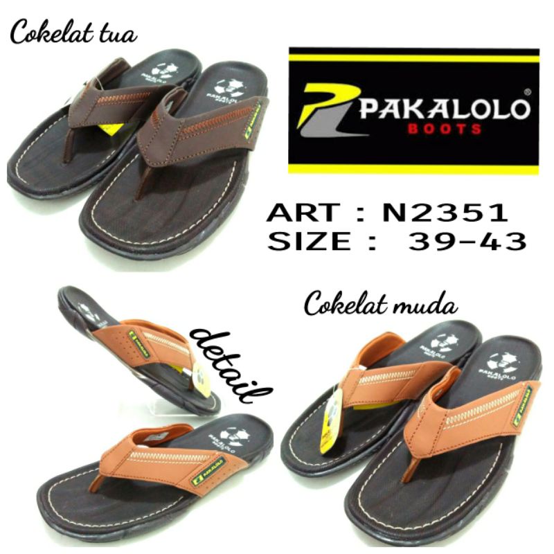 SANDAL JEPIT PRIA ORIGINAL BY PAKALOLO N 2351 TERMURAH 2 WARNA COKLAT TUA COKLAT MUDA