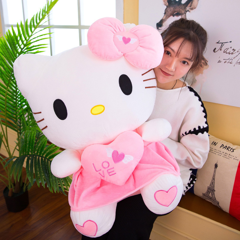 HELLO KITTY Boneka Hello Kitty Bahan Plush Lembut Ukuran 30-55cm Untuk Hadiah