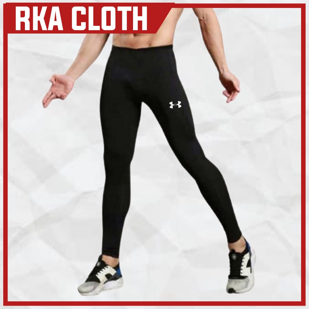 CELANA LEGGING HITAM OLAHRAGA LEGING PANJANG PRIA WANITA FUTSAL SEPAK BOLA JOGGING GYM FITNESS