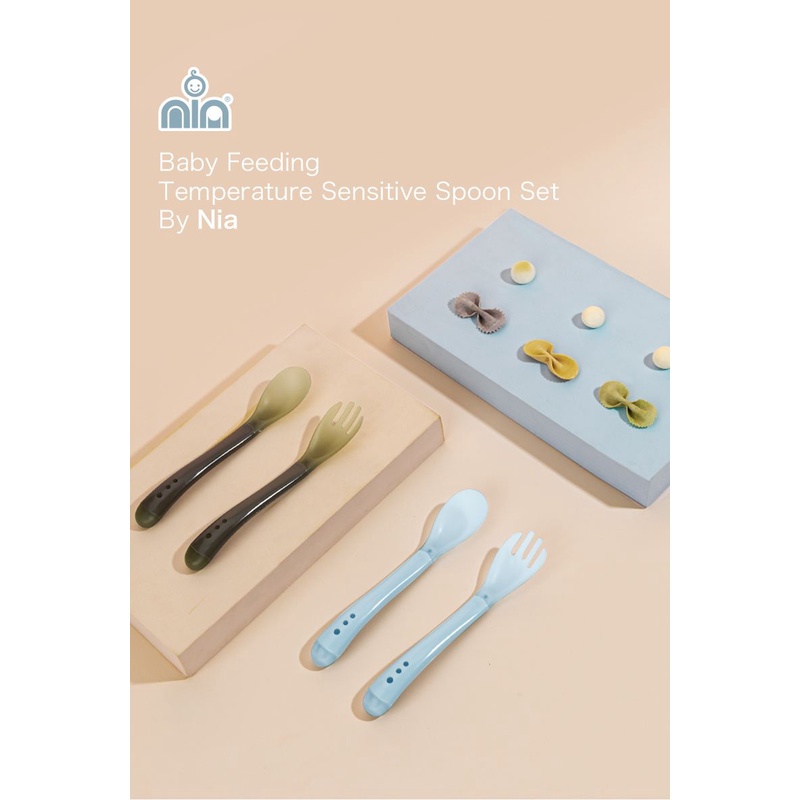 SALE !! Sendok Makan Bayi Flexible &amp; Heat Sensor Indicator NIA Aman