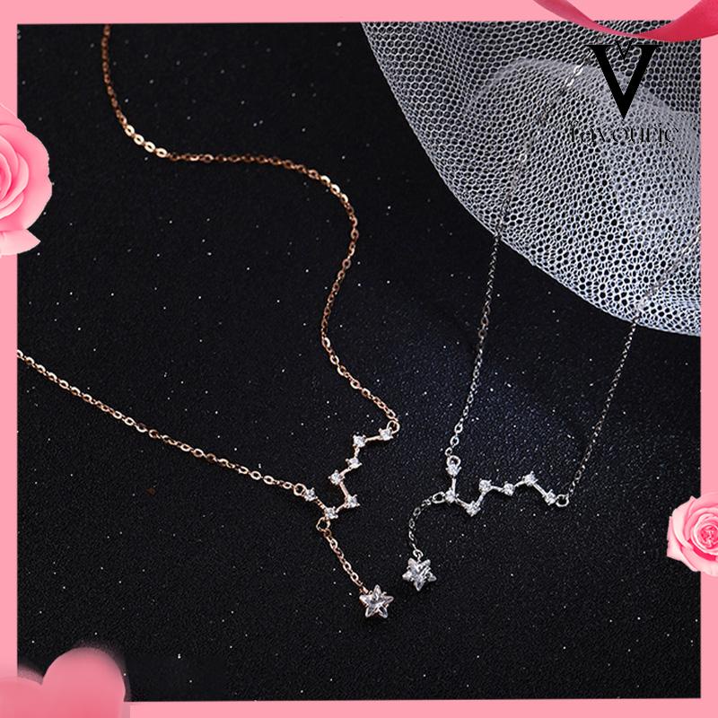 [COD]Big Dipper Wanita Trendy Temperamen Cahaya Mewah Desain Niche Rumbai Kalung Indah Sederhana-FA