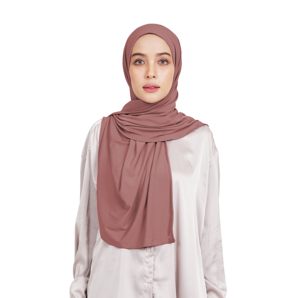 Hameeda - Hannah Instant Hijab | Jersey Bergo Pashmina-Rosewood