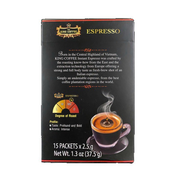 Kopi Vietnam King Coffee Espresso Instant [15 x 2.5 Gr]